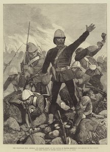De Transvaal Oorlog, Generaal Sir George Colley bij de Slag om Majuba Mountain vlak voordat hij werd gedood